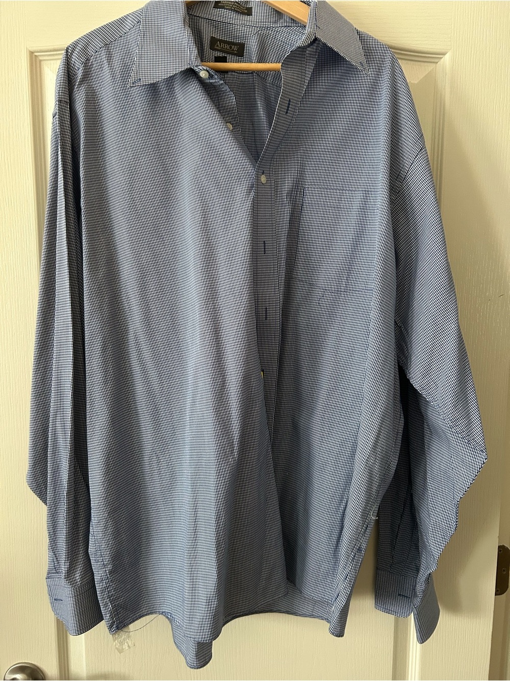 Arrow Men's Blue Micro-Check Dress Shirt